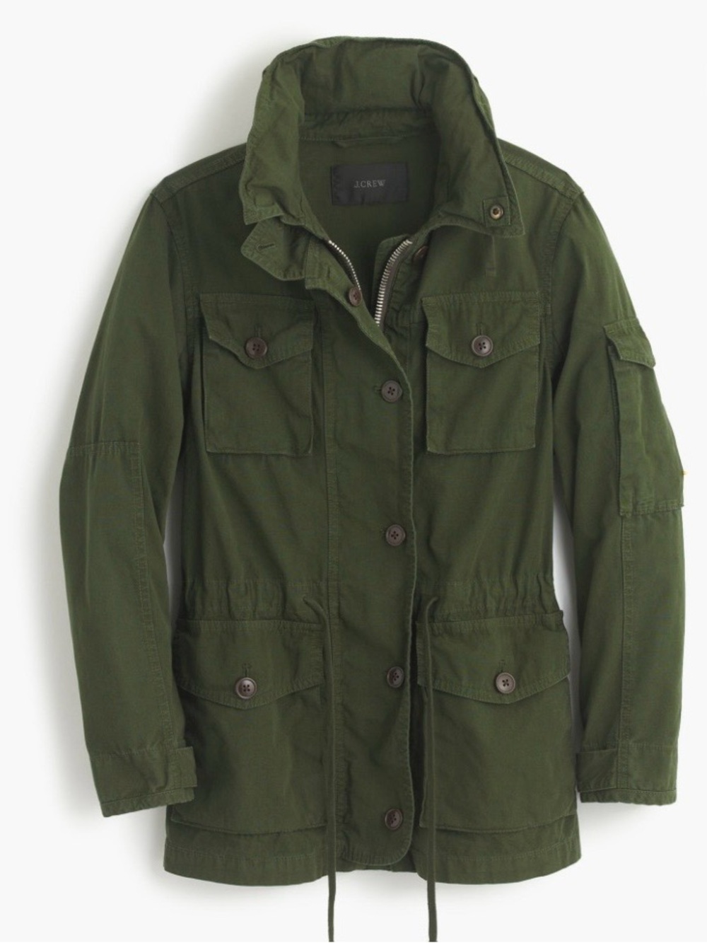 J.CREW‎ Field Mechanic Jacket Olive Green Military Utility Hooded Cotton XS
